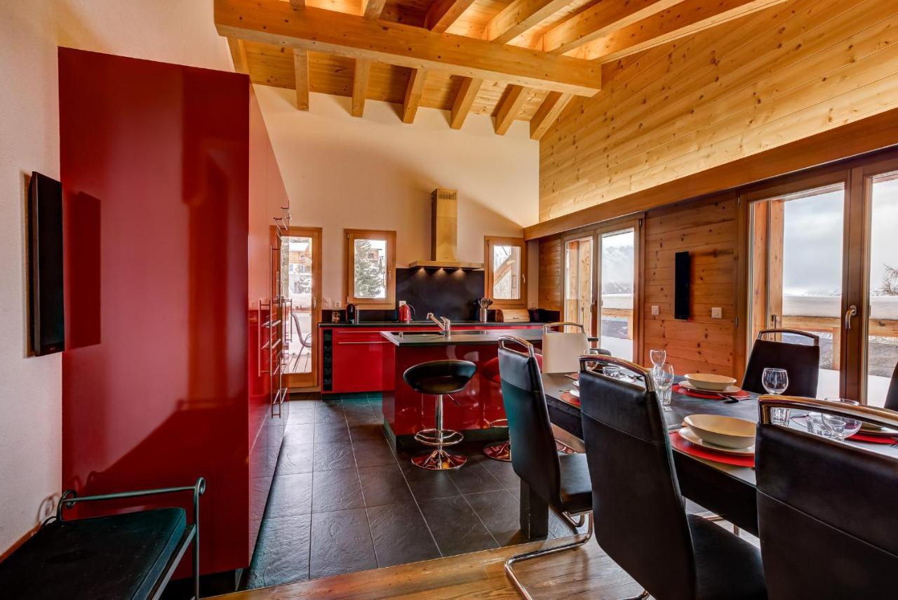 Chalet Flocon De Neige - Jacuzzi - Sauna La Tzoumaz Exterior foto